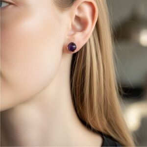 Chic Amethyst Stud Earrings